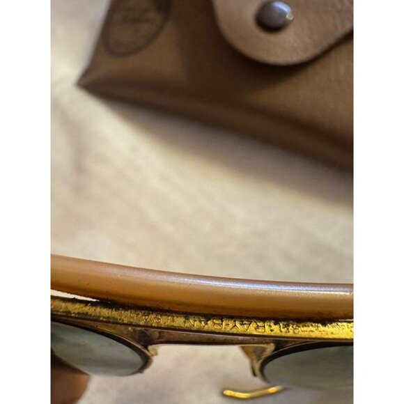 Vintage B&L Ray-Ban Outdoorsman Aviator Gold G-15 Green Lens USA w/ Case - Picture 3 of 5